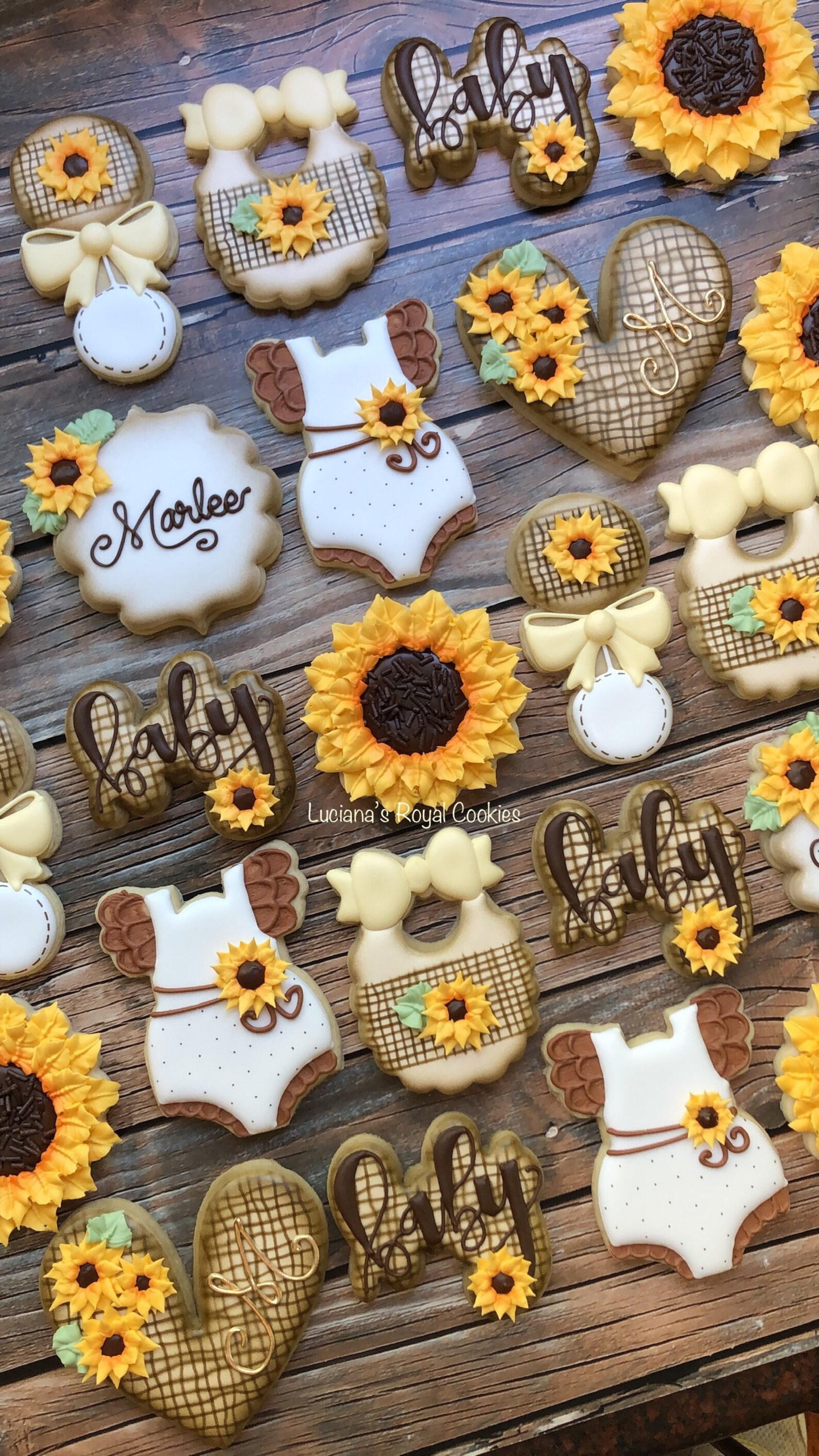 Rustic Sunflower Baby Shower Cookies / Sunflower Cookies / Etsy