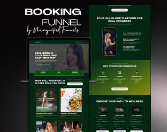 Gohighlevel Landing Page für Fitness Coaches, Gesundheits- und Wellness Coaches | Buchung Funnel | GHL Webseite | Anpassbare DFY Website Vorlage
