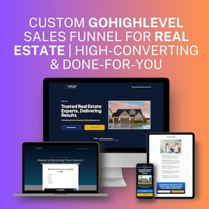 Custom GoHighLevel Sales Funnel for Real Estate Agents | High-Converting & Done-For-You Landing Pages Specifically for Realtors