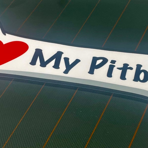 thumbnail image 2 of I Love My Dog Breed Decal Sticker – Pit Bull, Shepherd, Beagle, Mutt – Oracal Vinyl 2 of 6