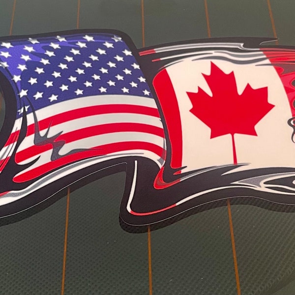 Canada Flag/US Flag Sticker Decal Vinyl Canadian Bumper Sticker Truck Gloss Vinyl Flag