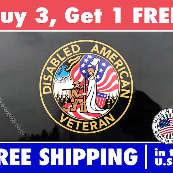 DAV Disabled American Veterans Sticker United States Car Bumper Decal Circle Gloss Vinyl