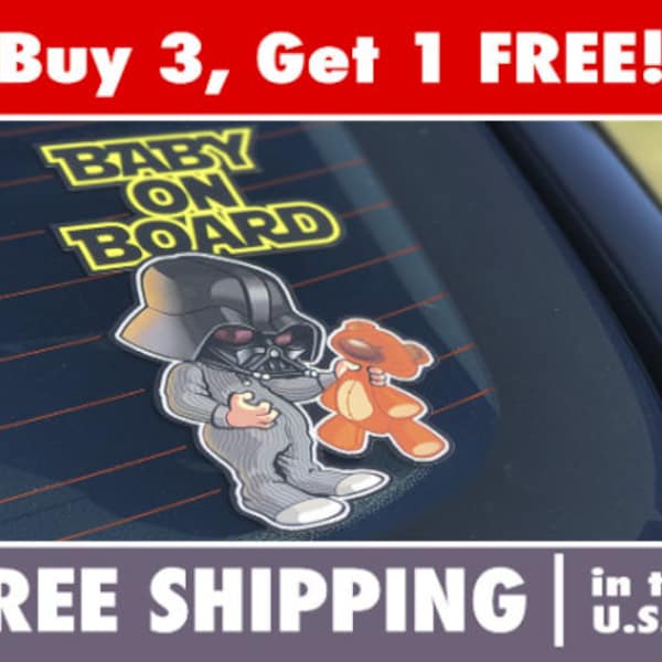 Vinyl Stars White Baby On Board Darth Vader Death Star Balloon Vinyl Bahrain Funny Star Wars Decal - Foto 12
