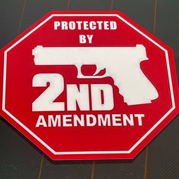 2nd Amendment Gun Rights Decal - Handgun Stop Sign Sticker - Firearm Owner Patriot Gift