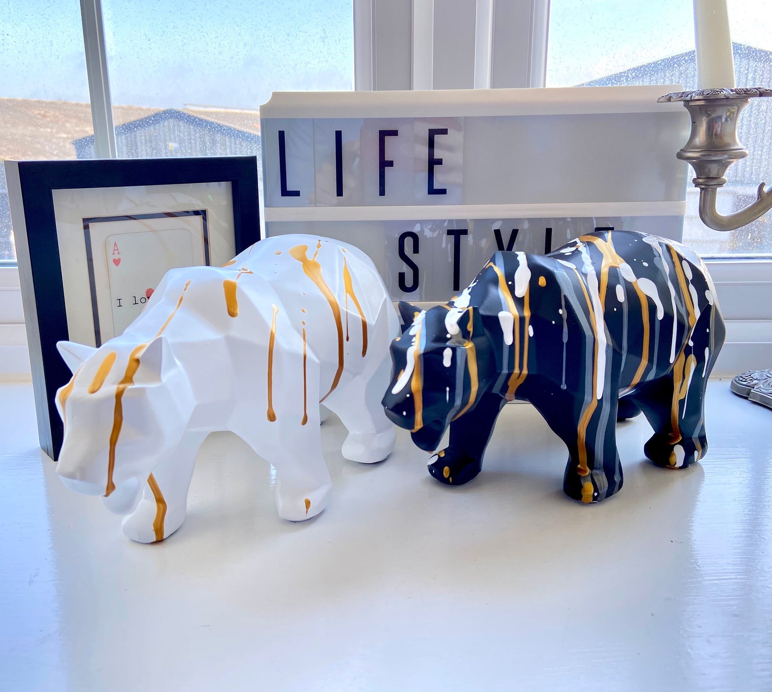 Pop Art Bear Animal Sculpture Home Decor Etsy