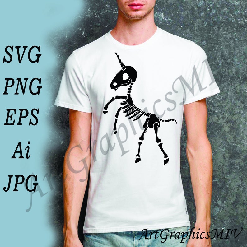 Unicorn Skeleton SVG Ai EPS Png Dxf Jpg Files/t-shirt | Etsy