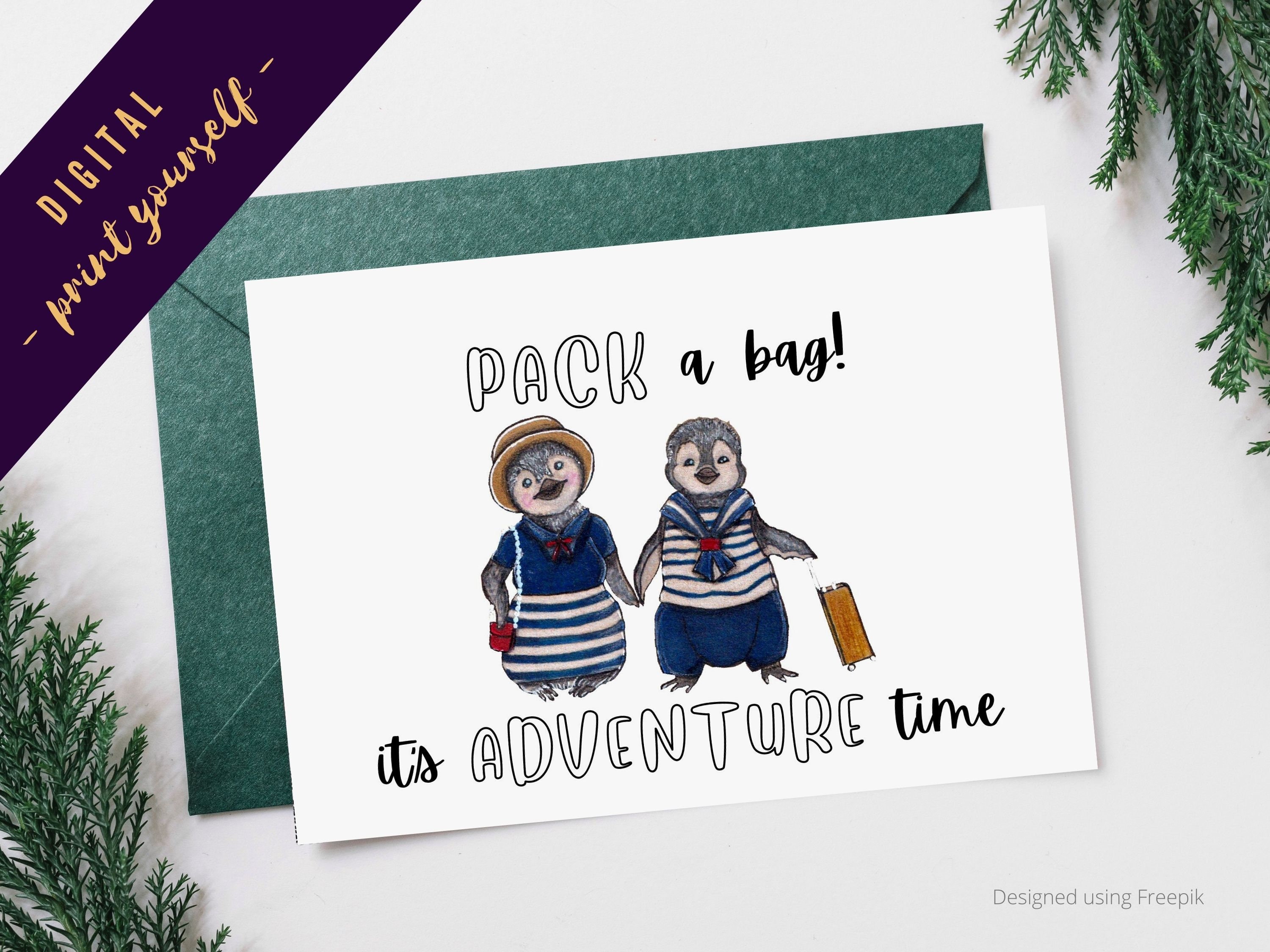 Vacation Printable Greeting Card INSTANT DOWNLOAD 7x5 inch | Etsy