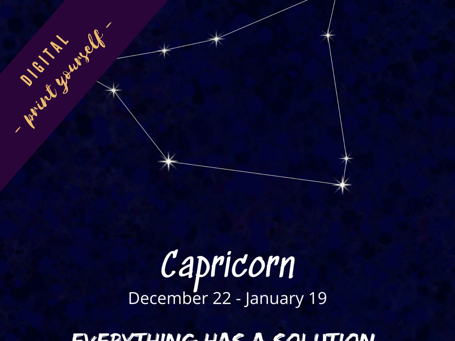 Capricorn Zodiac Constellation INSTANT DOWNLOAD Earth Sign Celestial ...