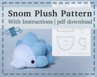 Patron en peluche Snom avec instructions de couture, téléchargement PDF