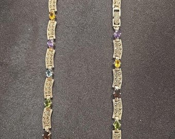 Collier vintage en argent sterling 925 poinçonné 17 po. ouvert VTG