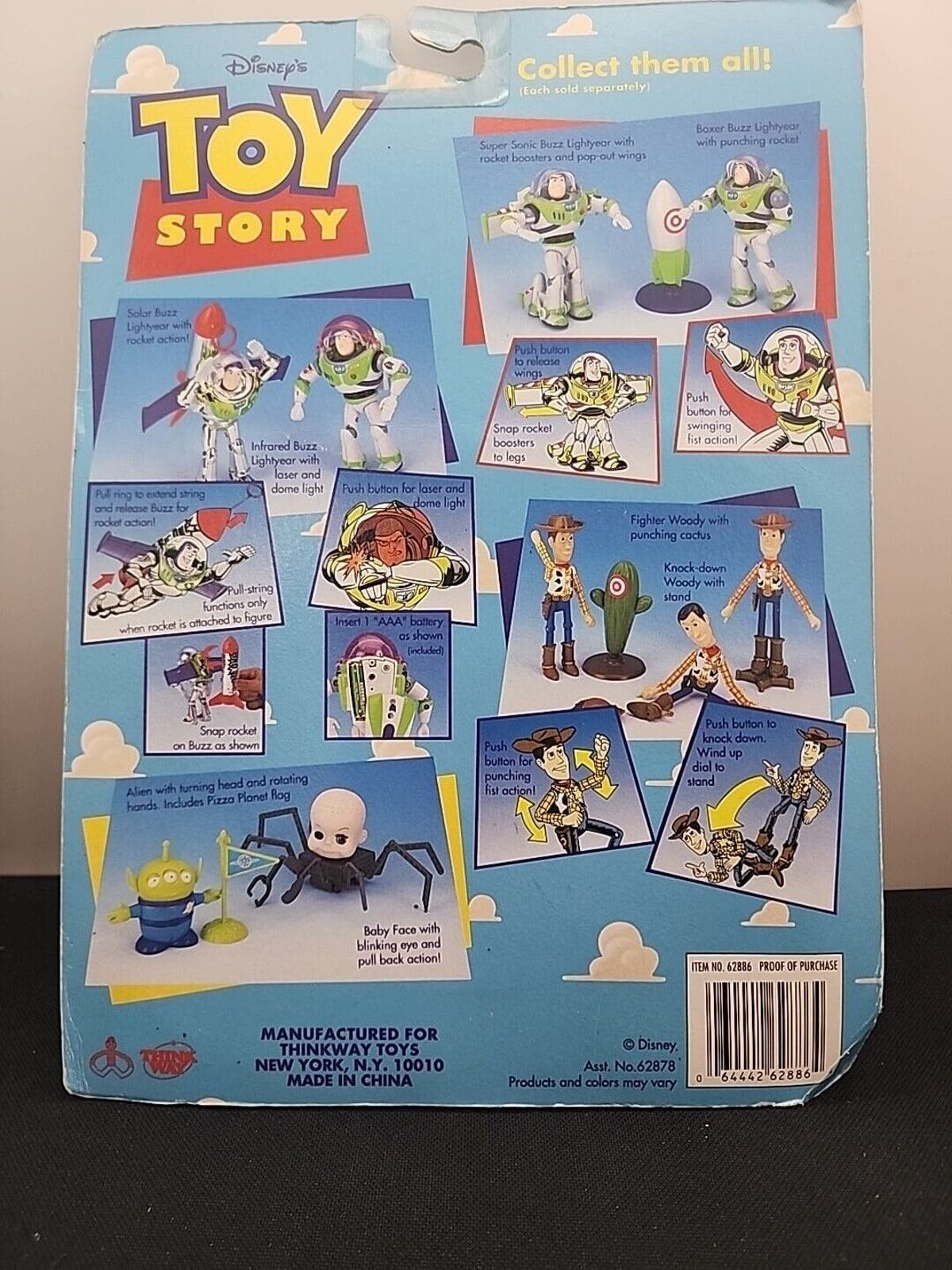 Toy Story 1 Original Green Alien Action Figure Moc Mip Think Way Toys