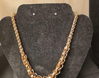 Bronzo Italia Milor - Collier chaîne tressée graduée épaisse hautement polie 17,5 po.