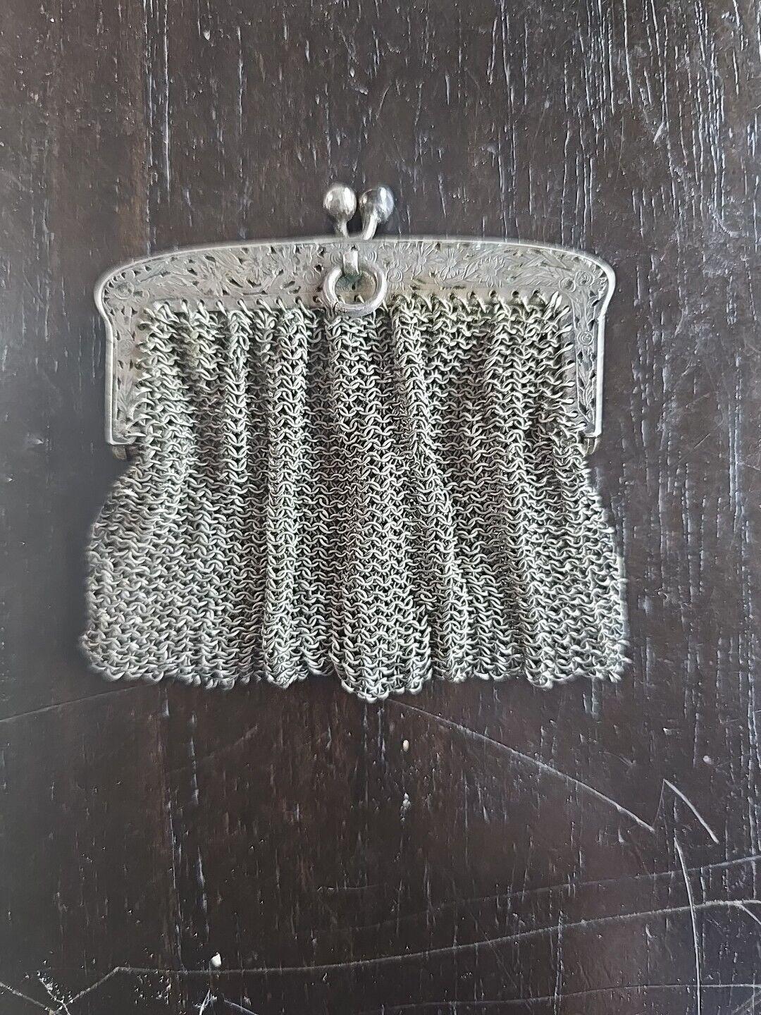 French Silver Chain Mesh Coin Purse, circa 1900, French Control Marks