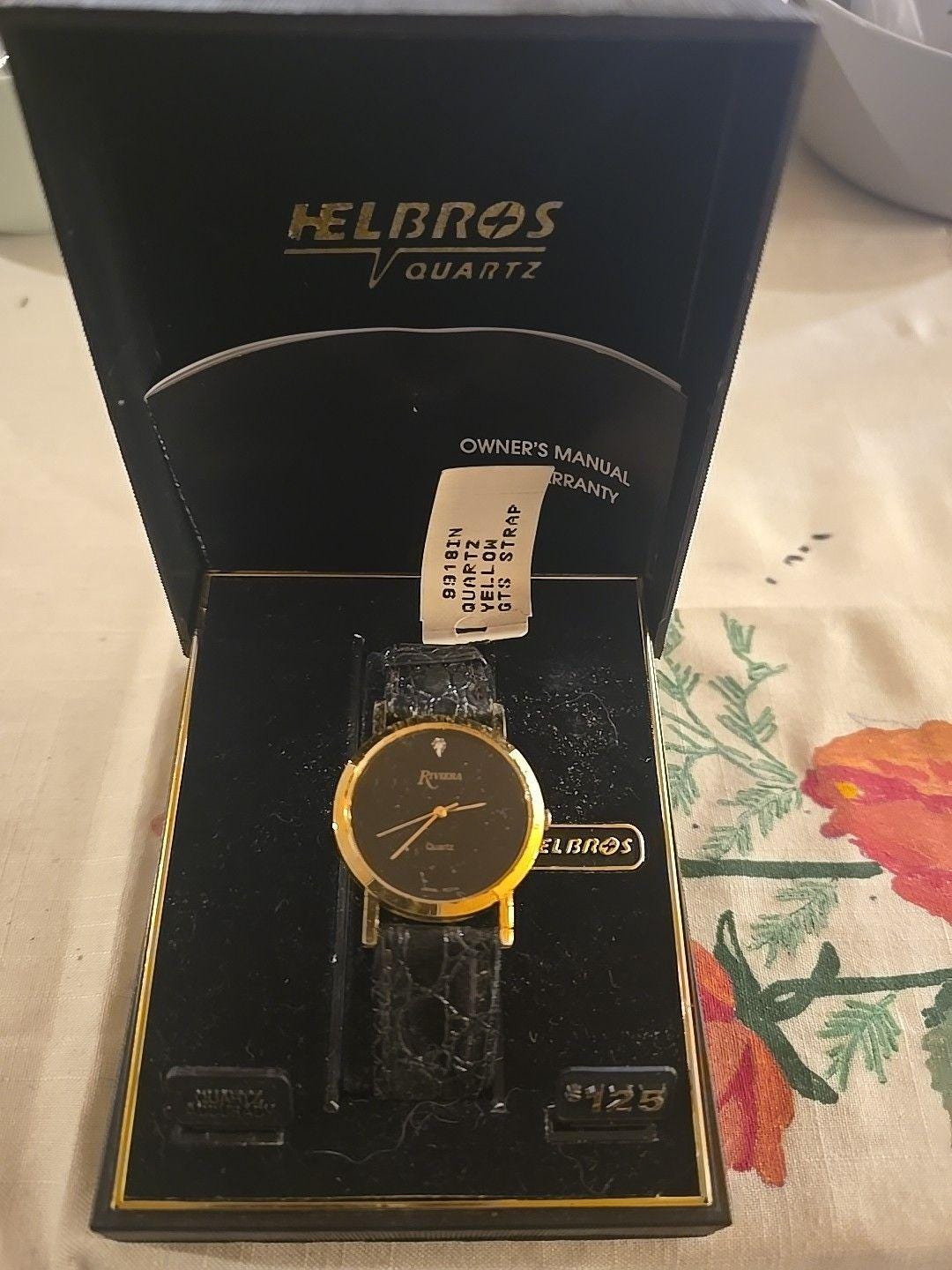 Montre à Quartz Homme Helbros 9 Go 90-3 - Acier Inoxydable - Occasion Avec Pile Neuve