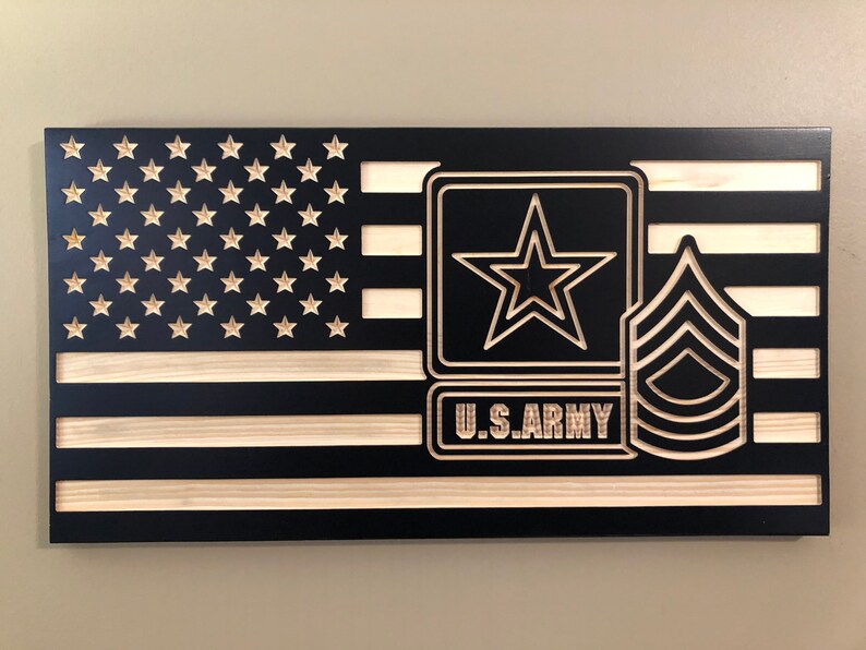 Personalized US Army Wooden Flag/ Army Retirement Gift/ US Etsy
