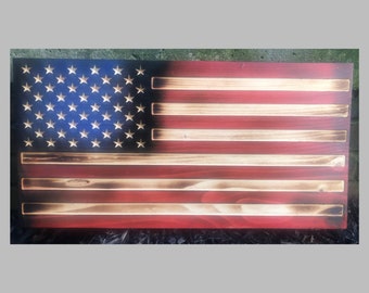 Rustic American Wood Flag