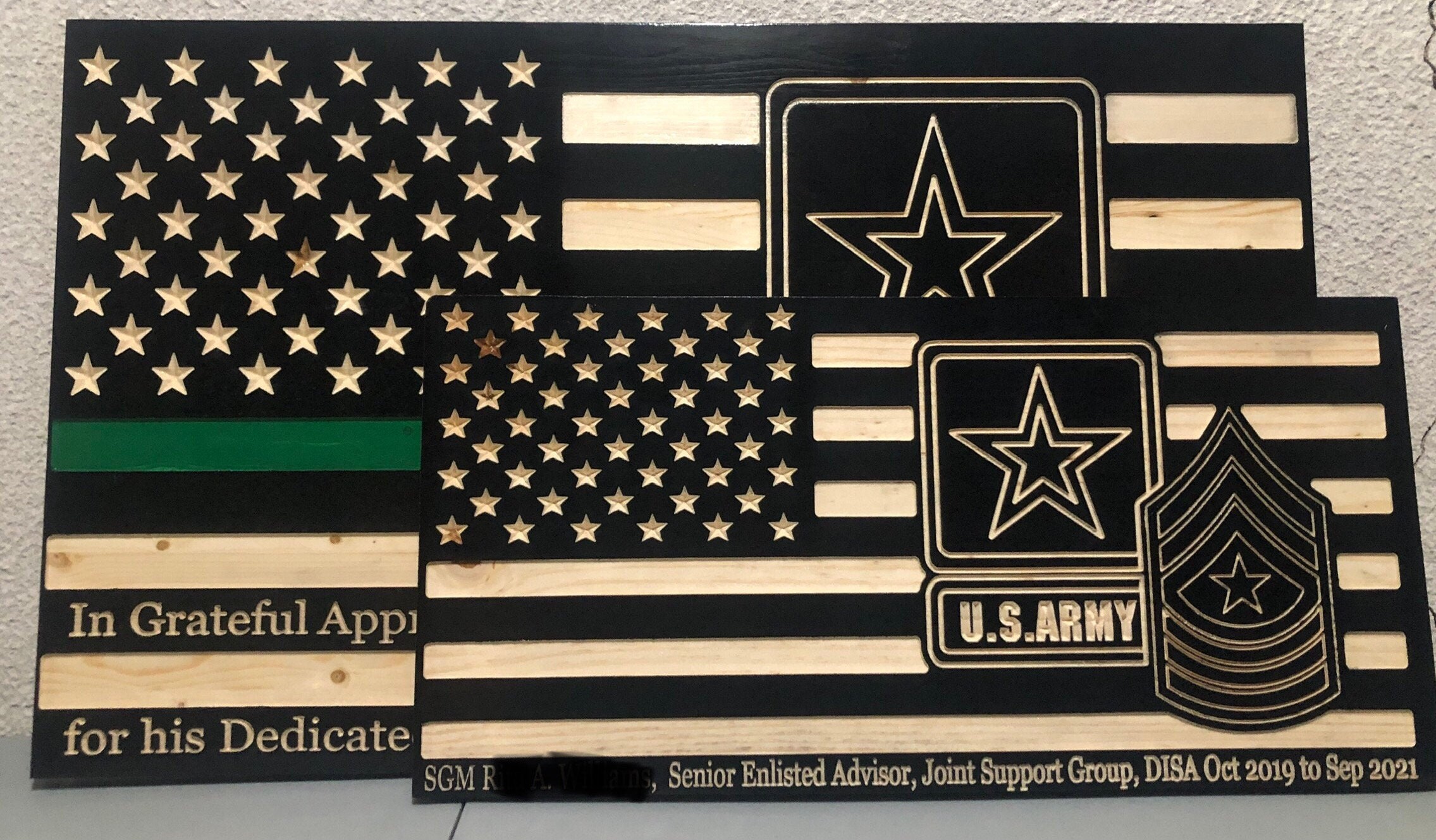 US Army Wooden Flag