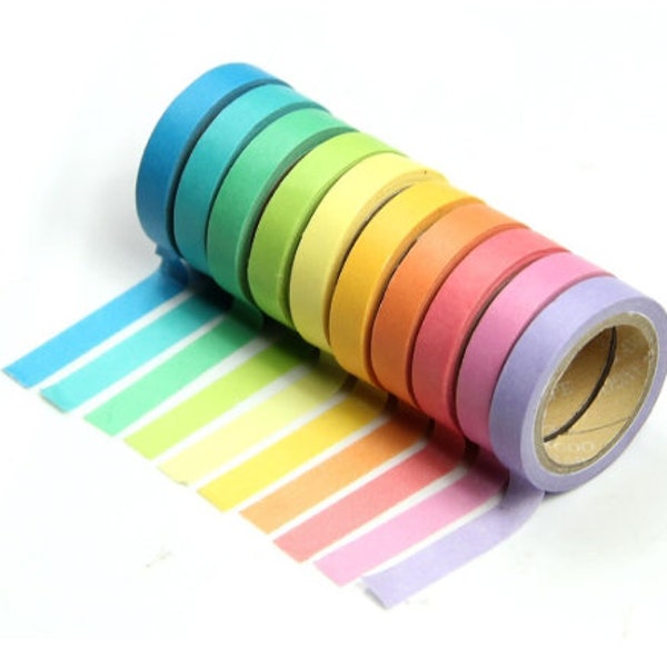 10 Nastri adesivi colori arcobaleno