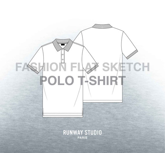 Flat Fashion Sketches Tops Shirt Template 022  Designers Nexus