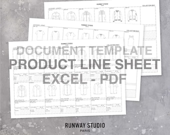 PRODUCT LINE SHEET - Fashion Document Template - Collection Line Plan Product Management