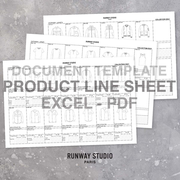 PRODUCT LINE SHEET - Fashion Document Template - Collection Line Plan Product Management