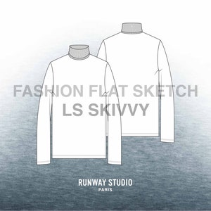 LS SKIVVY Fashion Vector Sketch - Flat Sketch Technical Sketch Fashion Design