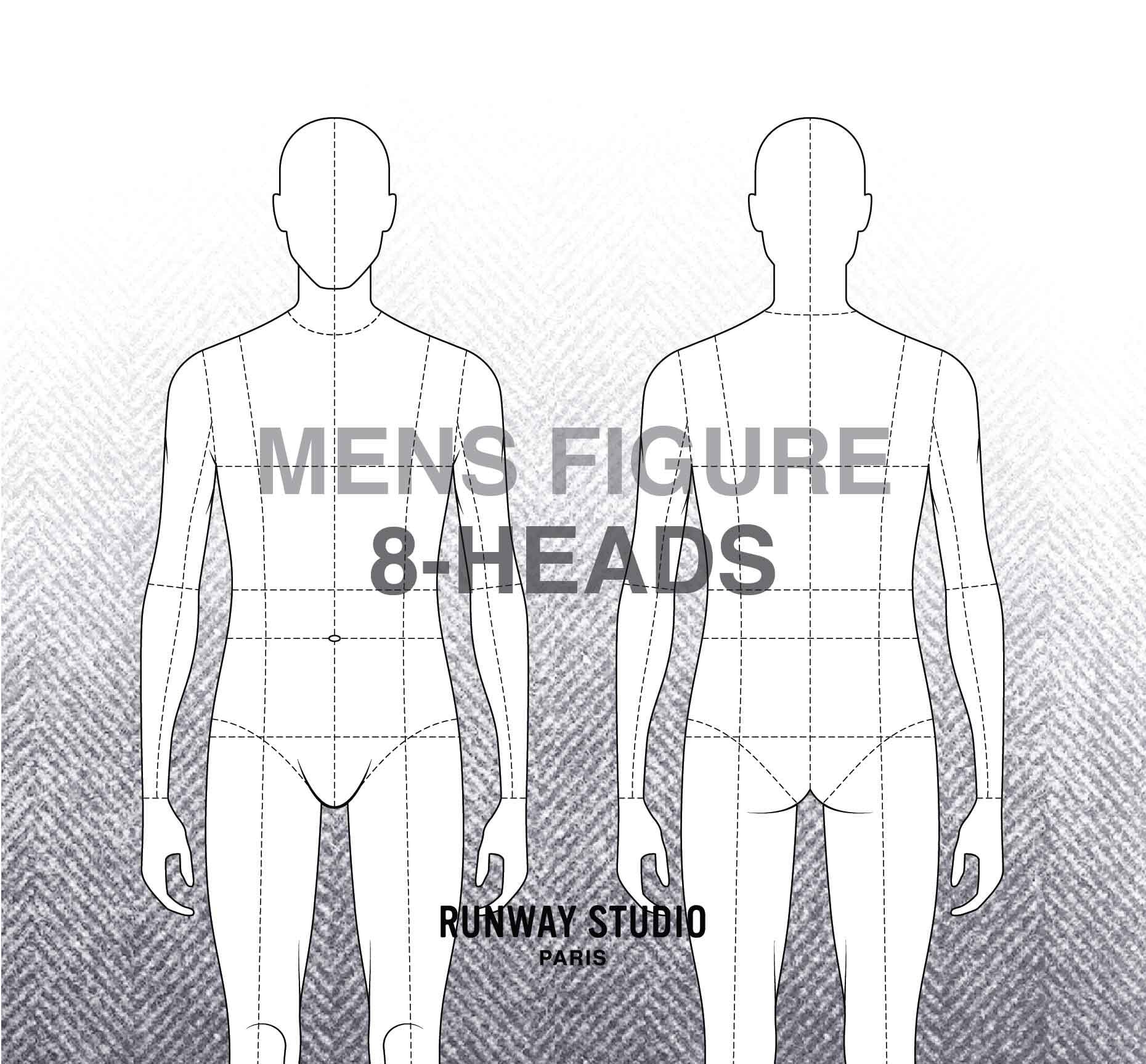 Men'S 8-Head Figure Template Fashion Vector Sketch - Etsy Finland