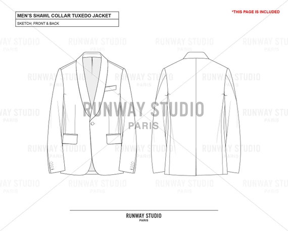 Premium Vector  Trendy new style jacket mens front and back flat sketch  technical drawing vector illustration
