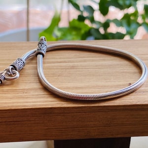 Sterling silver snake chain bracelet for mens women Minimal round chain bracelet for him her Christmas gifts stacking everyday bracelets