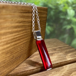 Garnet bar pendant necklace sterling silver set January birthstone Aquarius gifts mens women red stone healing crystals personalized jewelry