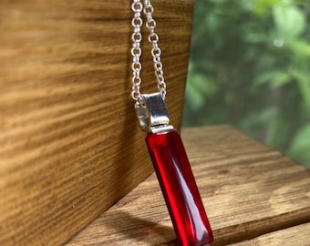 Garnet bar pendant necklace sterling silver set January birthstone Aquarius  gifts mens women red stone healing crystals personalized jewelry