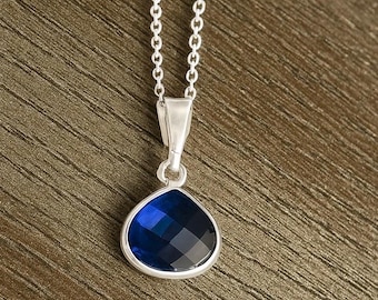 Tanzanite Necklace or Earrings or Set -Personalized December Birthstone Silver Crystal Jewelry-Tanzanite 24 wedding Anniversary Crystal Gift
