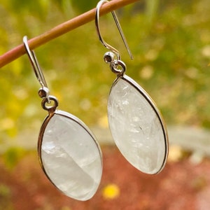 Moonstone earrings long marquise drops sterling silver gold filled vermeil wire bezel blue fire flash white dangles handmade jewelry gifts
