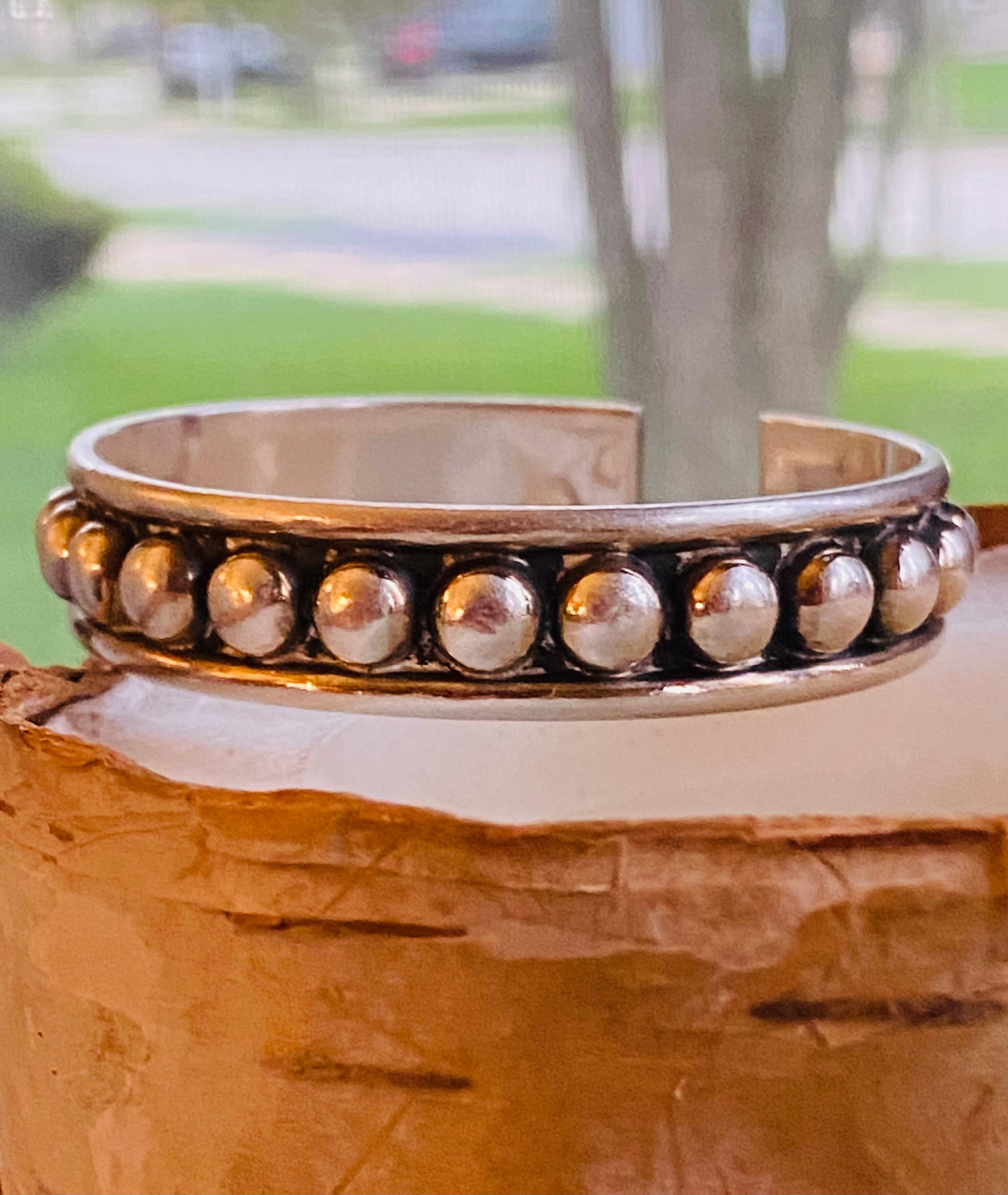 Vintage Silver Open Bangle - Etsy