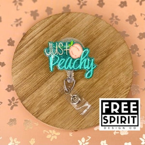 Just Peachy - Badge Reel | Monstera | Beach | Summer | Tropical | Gift | Nurse | Healthcare | Be Kind | Retractable Reel | Teacher | ID