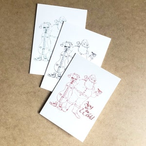 Santa's Little Helper Guitar Holiday Card