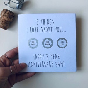 Scratch Card - 3 Things I love About You // Happy Anniversary // Couple Love