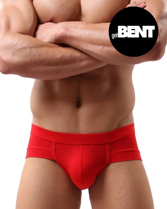 Red Men's Underwear Male Bulge Panties 