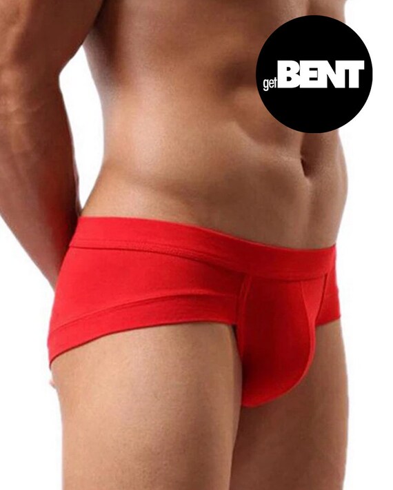 Red Men's Underwear, Male Bulge Panties, Sexy Briefs, Skimpy Pants