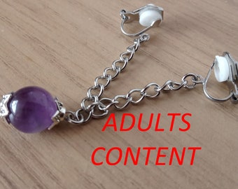 Amethyst Gemstone VCH Adult Intimate Jewellery - Non Piercing. Perfect gift for Her. Unique Jewellery Handmade in the UK