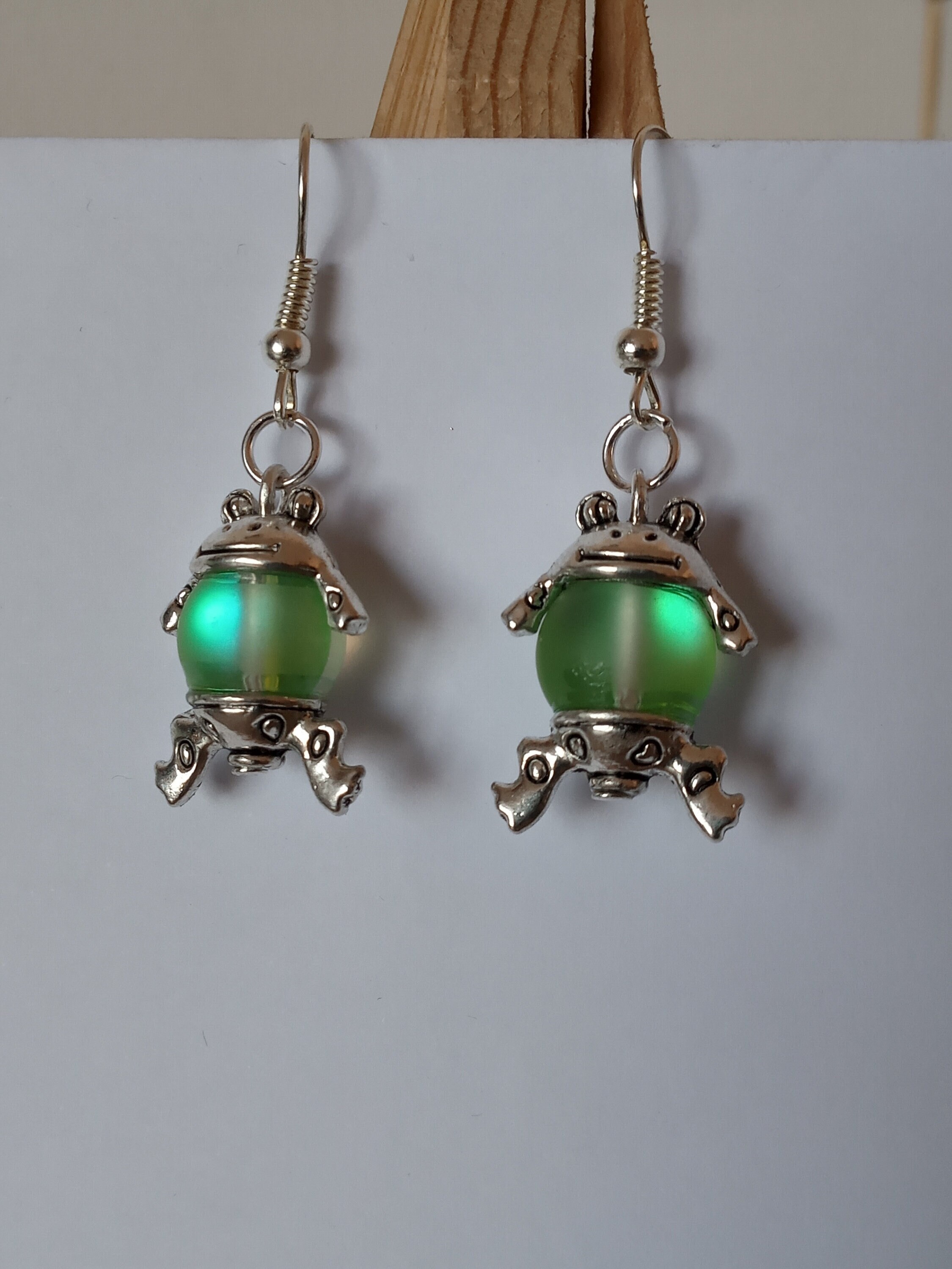 Green Frog Earrings With Mystic Aura Quartz. 8 Types of - Etsy UK