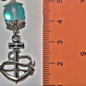 Silver Anchor Maritime Amulet Necklace Choker with Blue Quartz. Jewellery Handmade in The UK