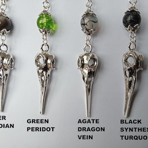Silver Gothic Raven Skull Earrings with or without Gemstones with closures to choose from. Unique Gothic Gift Handmade in UK
