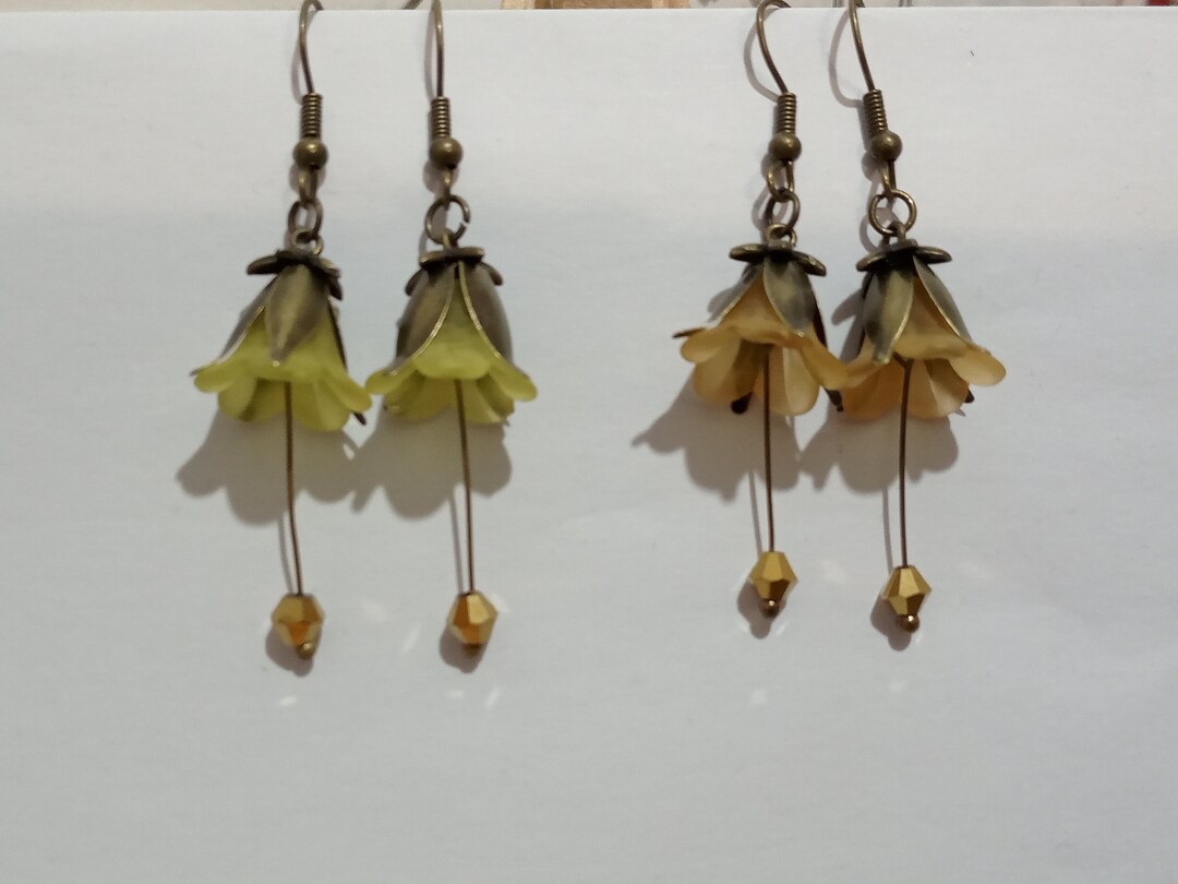 Antique Bronze Flower Earrings. 2 Colours & 5 Closures to Choose From