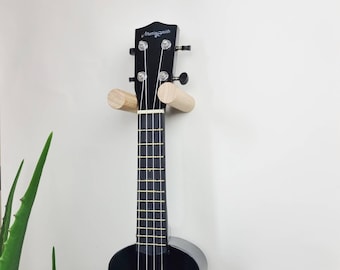 Oak Floating Ukulele Holder Wall Mount / minimalist simple Ukulele / Guitar rack