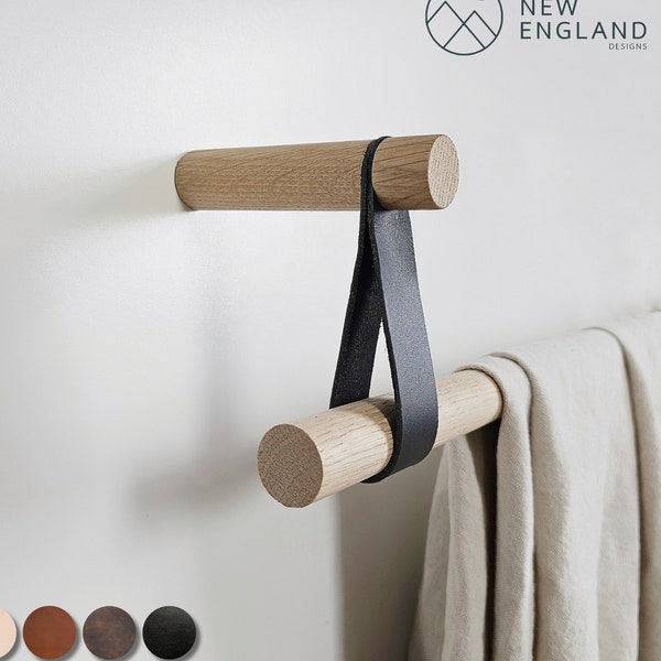 Curtain Rod holder / Pole holder, Leather Strap curtain hanger, Curtain Rod bracket. * Pole not included