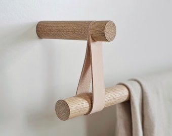 Curtain Rod holder / Pole holder, Leather Strap curtain hanger, Curtain Rod bracket. * Pole not included