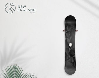 Drijvende snowboardhouder muurbevestiging | Walnoot snowboardhouder | Minimalistisch eenvoudig snowboardrek | Drijvend snowboard