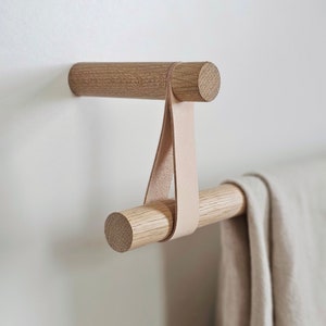 Curtain Rod holder / Pole holder, Leather Strap curtain hanger, Curtain Rod bracket. * Pole not included