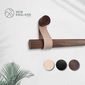 Curtain Rod holder / Pole holder, Leather Strap curtain hanger, Curtain Rod bracket. * Pole not included